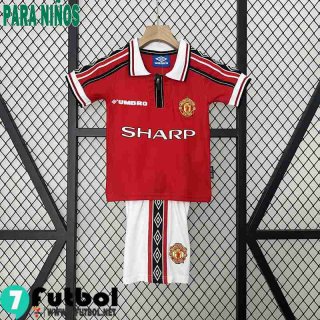 Retro Camiseta Futbol Manchester United Primera Ninos 98 99 FG457