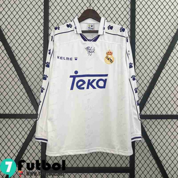 Retro Camiseta Futbol Real Madrid Primera Hombre Manga Larga 94 96 FG491