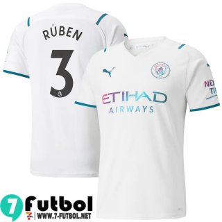 Camisetas futbol Manchester City Segunda # Rúben 3 Hombre 2021 2022