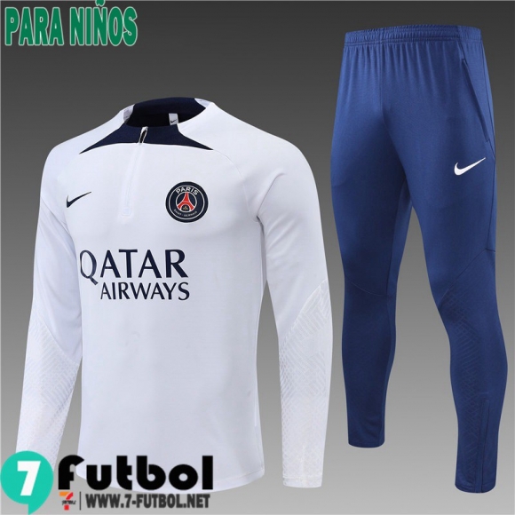 KIT: Chandal Futbol PSG Blanco Ninos 22 23 TK319